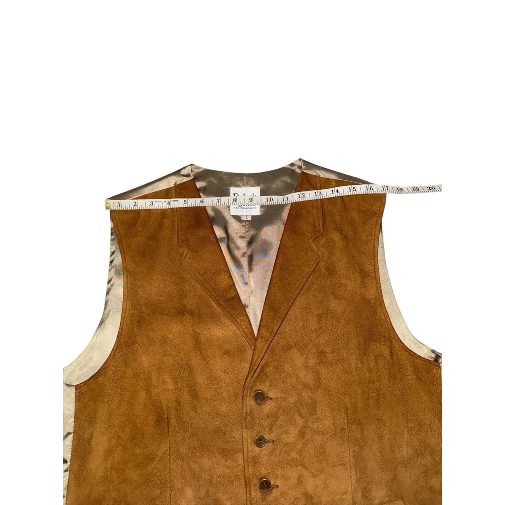 Bullock & Jones Suede Leather Vest Mens‎ Large Button Up Tuxedo Equestrian VTG - Picture 8 of 15